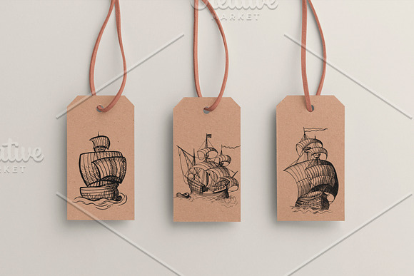Old Ships, Sketches (EPS, PNG) in Illustrations - product preview 1