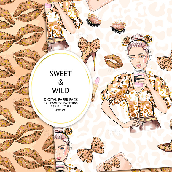 SWEET & WILD digital papers in Patterns - product preview 2