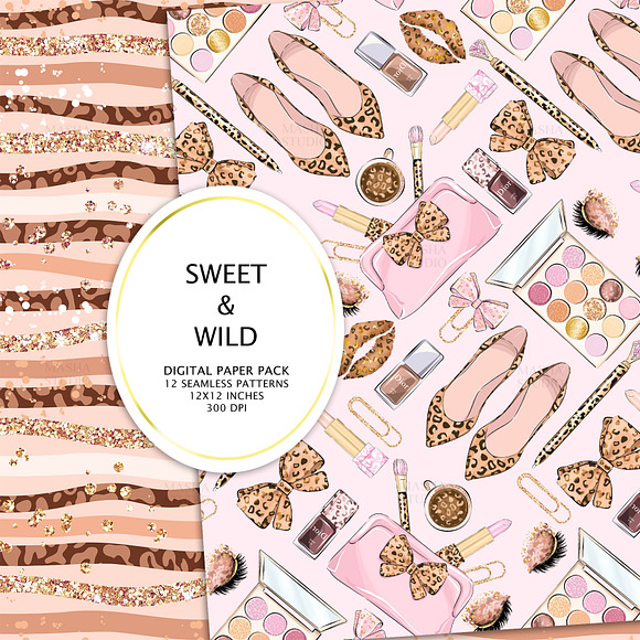 SWEET & WILD digital papers in Patterns - product preview 3
