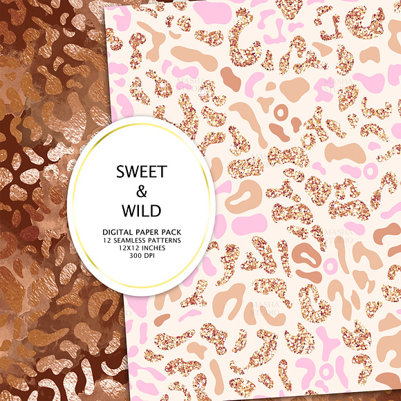 SWEET & WILD digital papers in Patterns - product preview 5