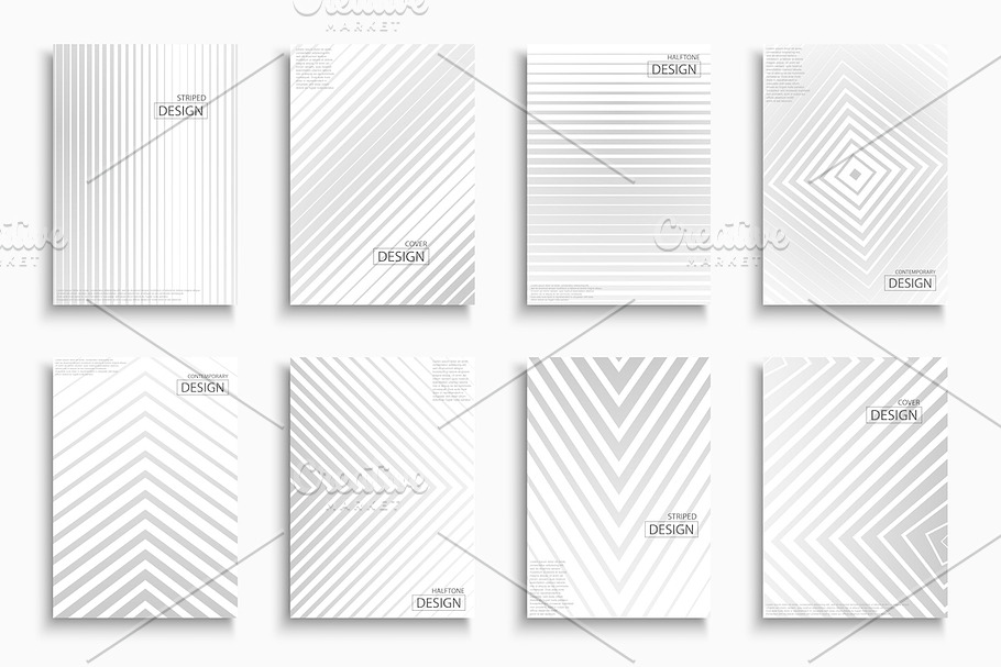 Abstract striped contemporary covers in Brochure Templates - product preview 8