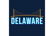 Delaware vintage 3d vector lettering