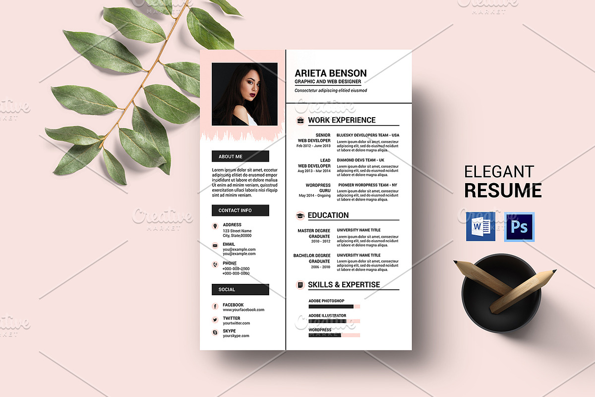 Clean Resume / Cv V55 in Resume Templates - product preview 8