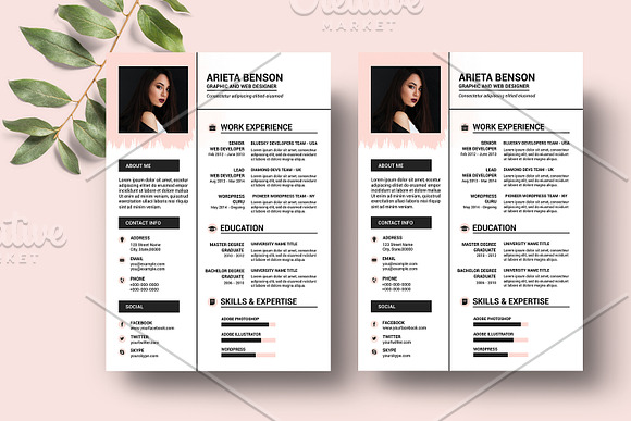 Clean Resume / Cv V55 in Resume Templates - product preview 1