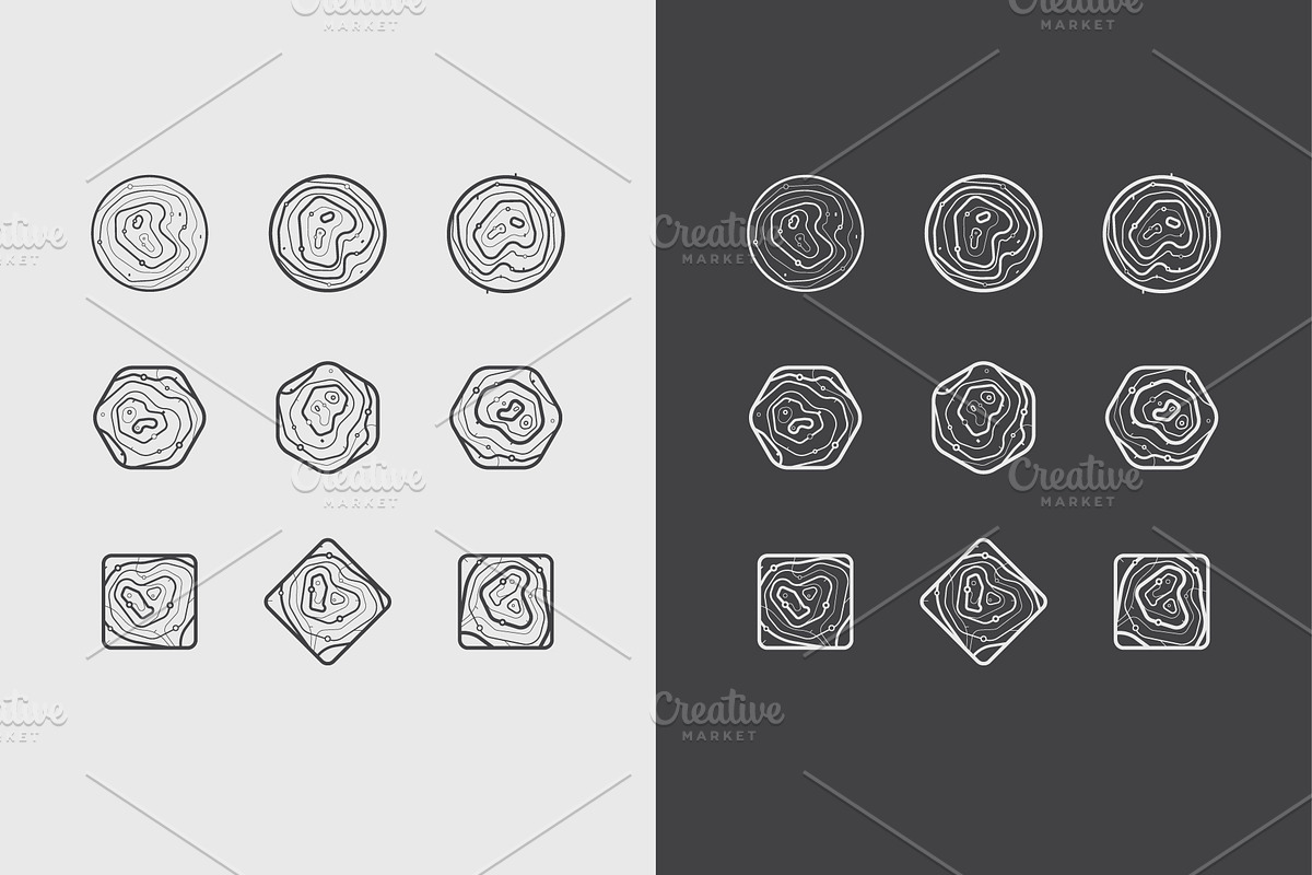 logos or tattoos with a map in Icons - product preview 8