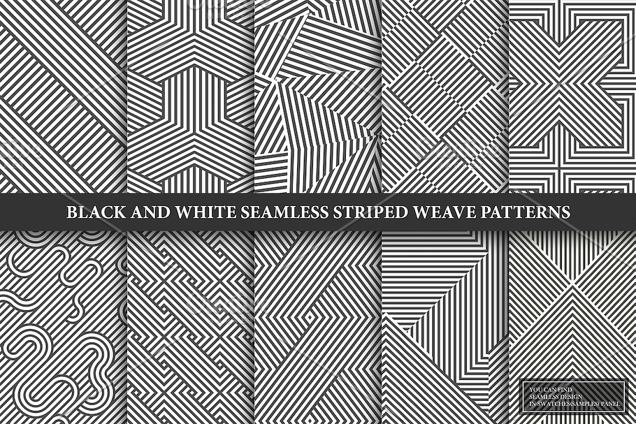 Striped seamless geometric patterns