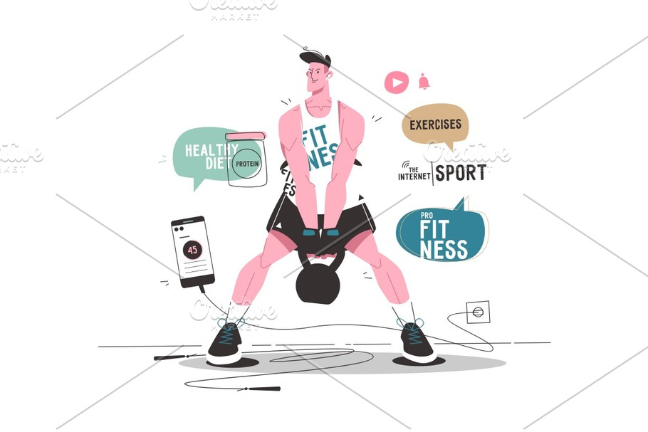 Online internet sport in Illustrations - product preview 8