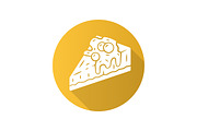 Cheesecake flat design glyph icon