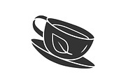 Green tea cup glyph icon