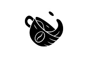 Coffee cup with splash glyph icon