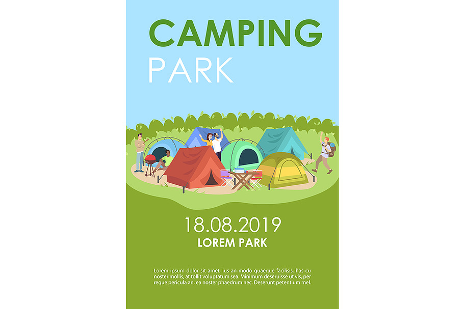 Camping park brochure template