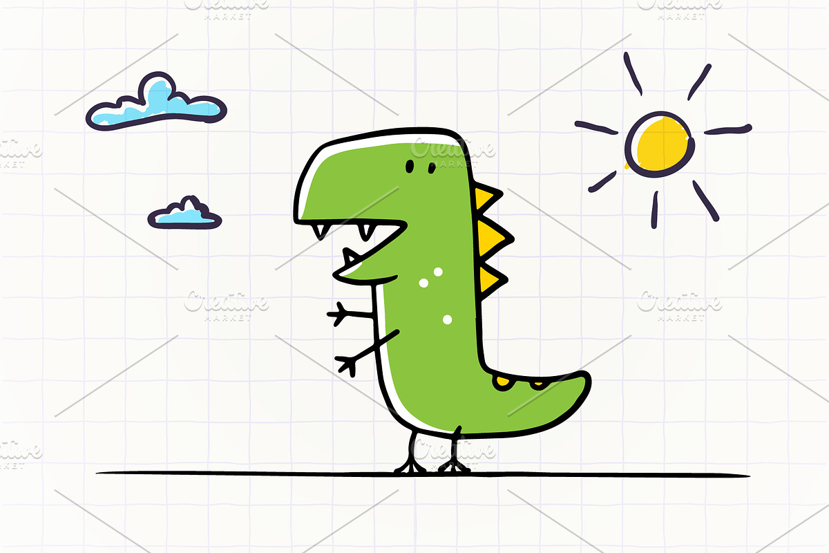 T-Rex Doodle in Illustrations - product preview 8