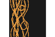 Background with golden chains.