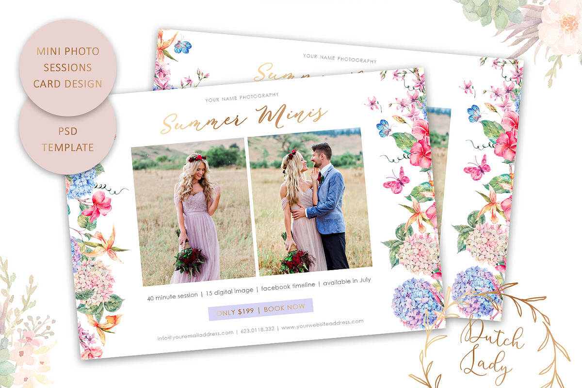 PSD Photo Session Card Template #63 in Card Templates - product preview 8