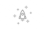 Rocket launch linear icon on white