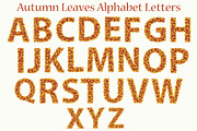Autumn leaves alphabet letters