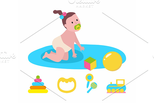 Baby Sitting on Playmat with Toys