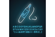Nose hair trimmer neon light icon