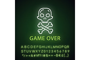 Game over neon light icon