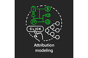 Attribution modeling chalk icon