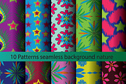 Ten patterns background texture