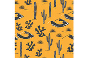 Seamless pattern with desert
