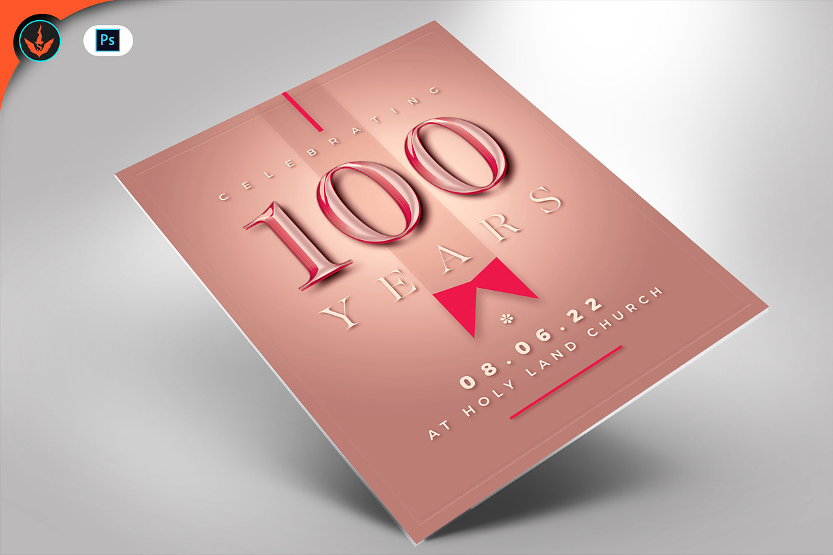 Rose Gold Church Anniversary Flyer in Flyer Templates - product preview 8