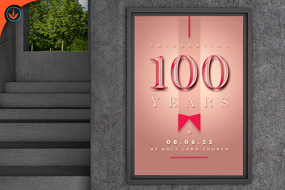 Rose Gold Church Anniversary Flyer in Flyer Templates - product preview 5