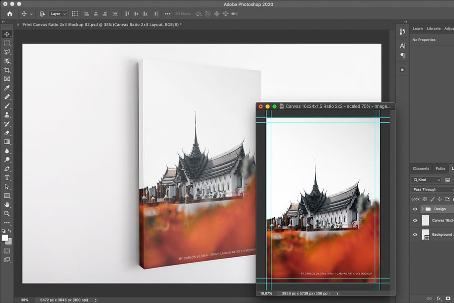 Portrait Canvas Ratio 2x3 Mockup 02 in Print Mockups - product preview 8