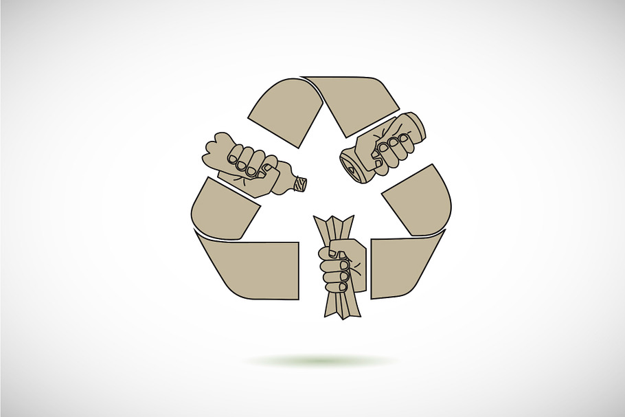 Recycle icon with hands in Illustrations - product preview 8