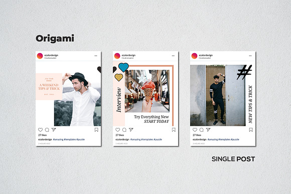 Origami Instagram Puzzle in Instagram Templates - product preview 5