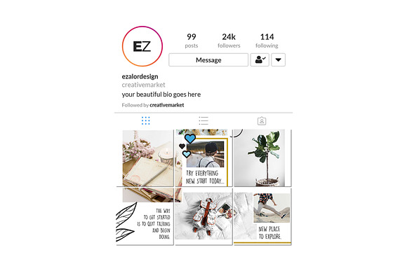 Origami Instagram Puzzle in Instagram Templates - product preview 7