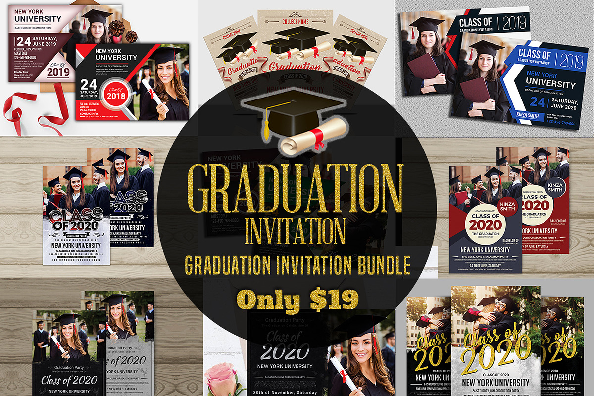 Graduation Invitation Bundle in Card Templates - product preview 8