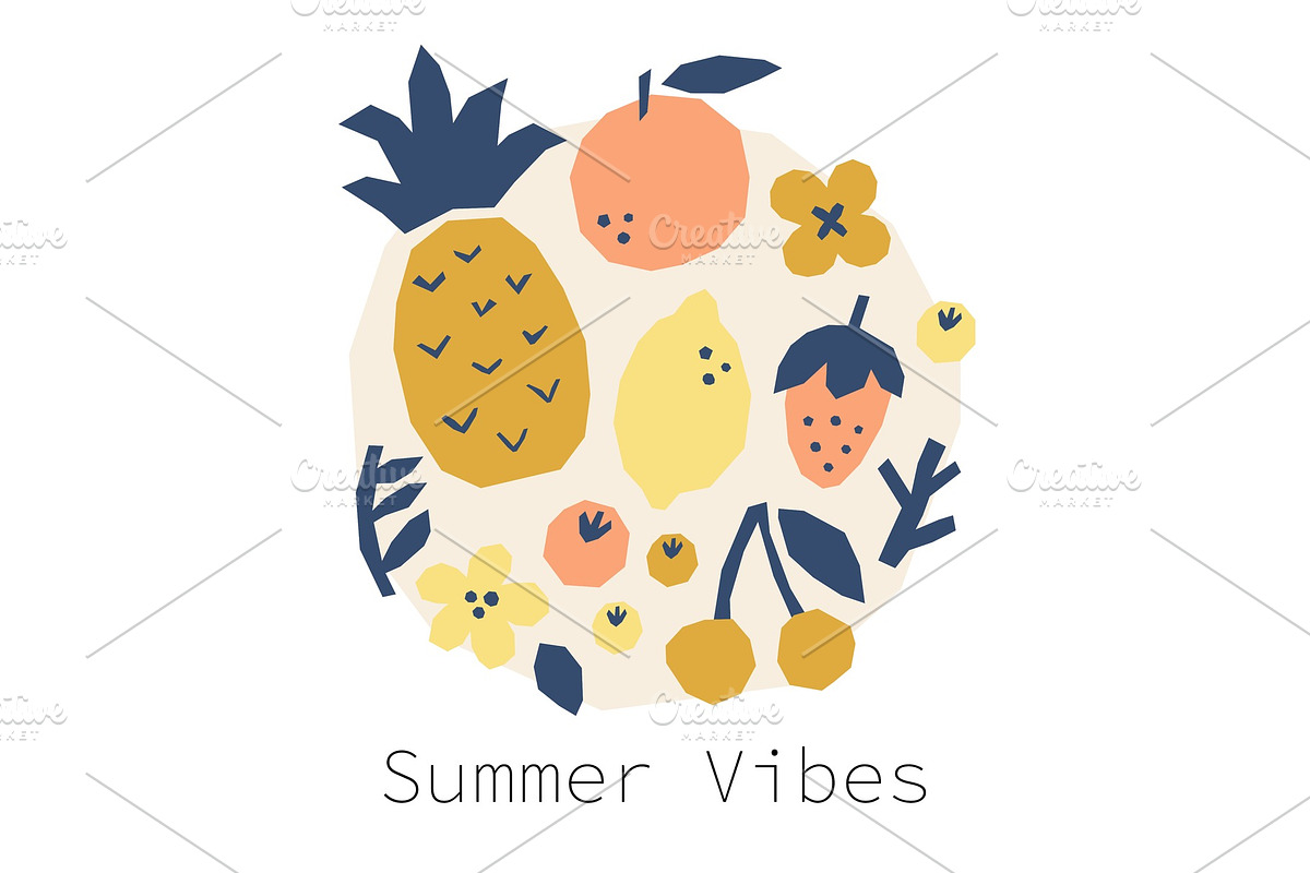 Cute Summer Vibes poster with in Illustrations - product preview 8