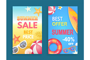 Best Offer Summer Sale Set Vector
