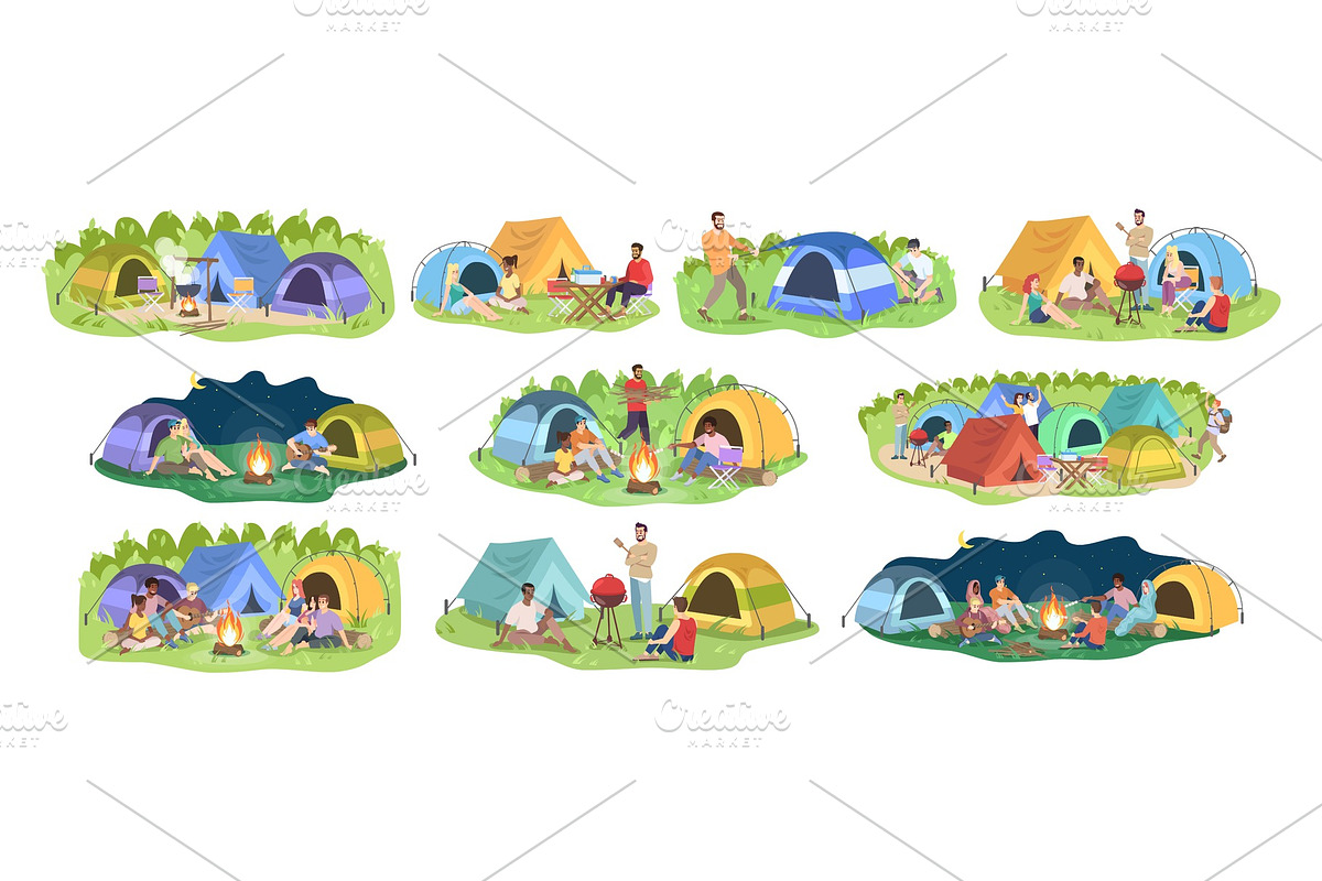 Camping festival illustration in Illustrations - product preview 8