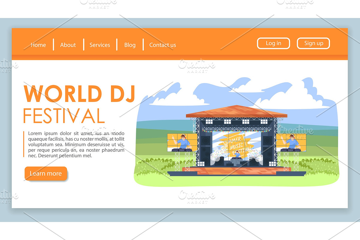 World DJ festival landing page in Landing Page Templates - product preview 8