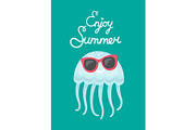 Enjoy Summer Blue Cute Jellyfish