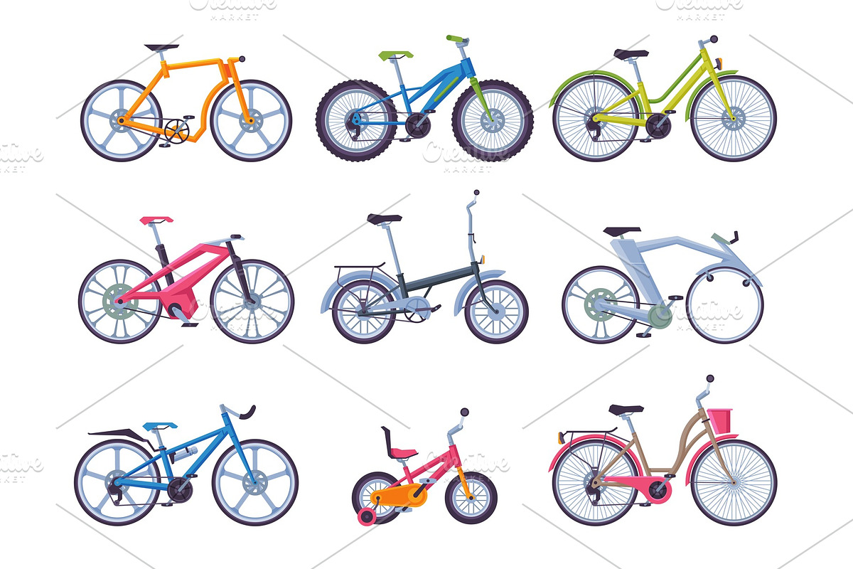 Collection of Various Bicycles in Illustrations - product preview 8