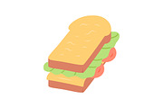 Sandwich flat design color icon