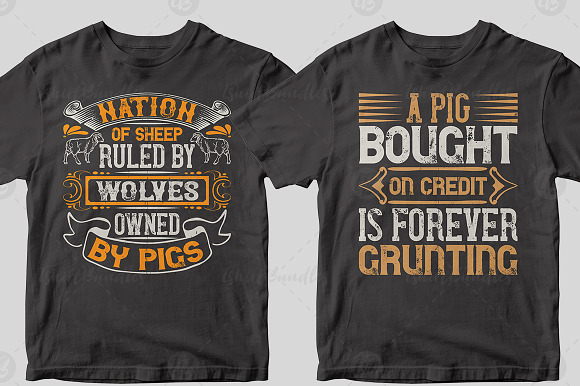 50 Editable Pig T shirt Design in Illustrations - product preview 4