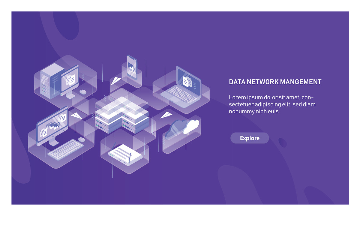 Data network management concept in Illustrations - product preview 8