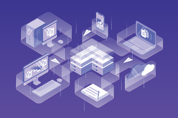 Data network management concept in Illustrations - product preview 1