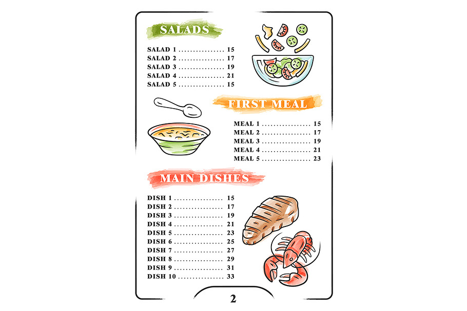 Restaurant menu color template in Flyer Templates - product preview 8