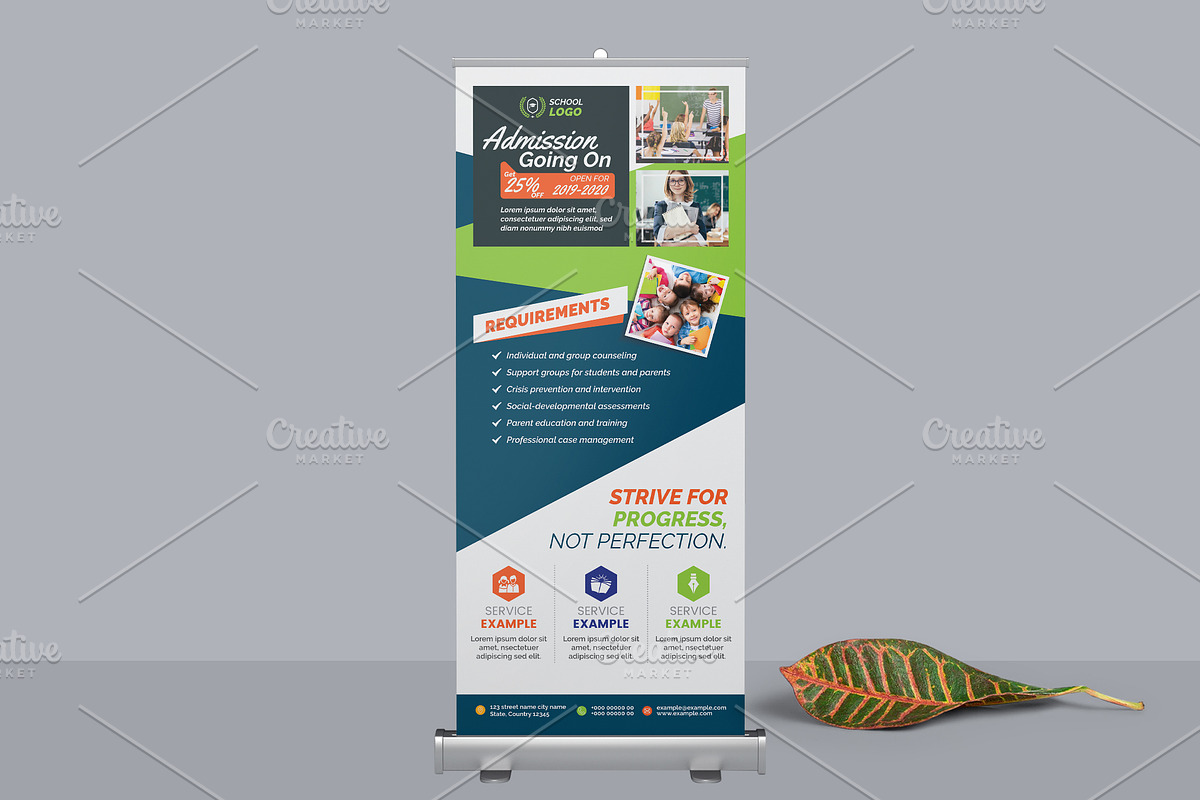 Admission Education Rollup Banner in Flyer Templates - product preview 8