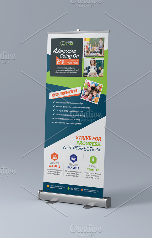 Admission Education Rollup Banner in Flyer Templates - product preview 1