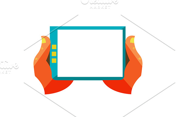Blank White Monitor Digital Tablet in Illustrations - product preview 1