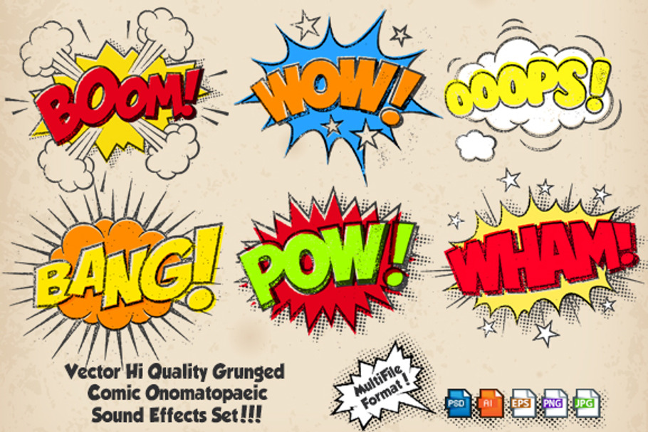 Vector Grunge Comic Sound Effects in Illustrations - product preview 8