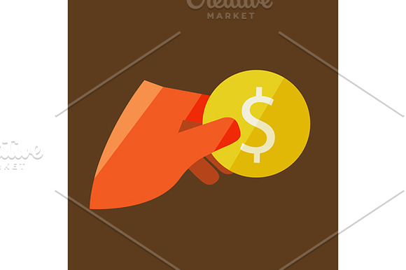 Hand Holding A Coin in Illustrations - product preview 1