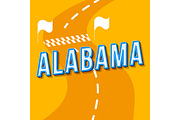 Alabama vintage 3d vector lettering